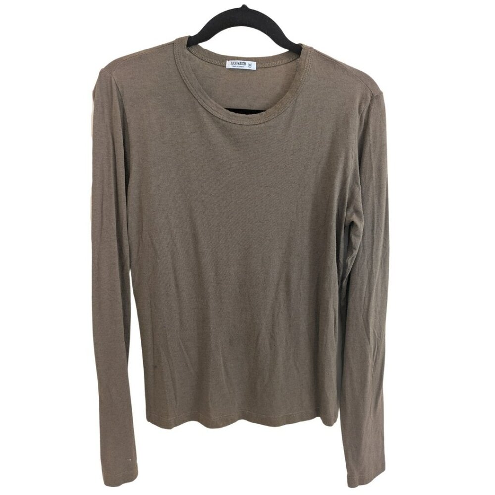 Buck Mason Cloud Jersey Long Sleeve Slim Crew Size M Olive Green